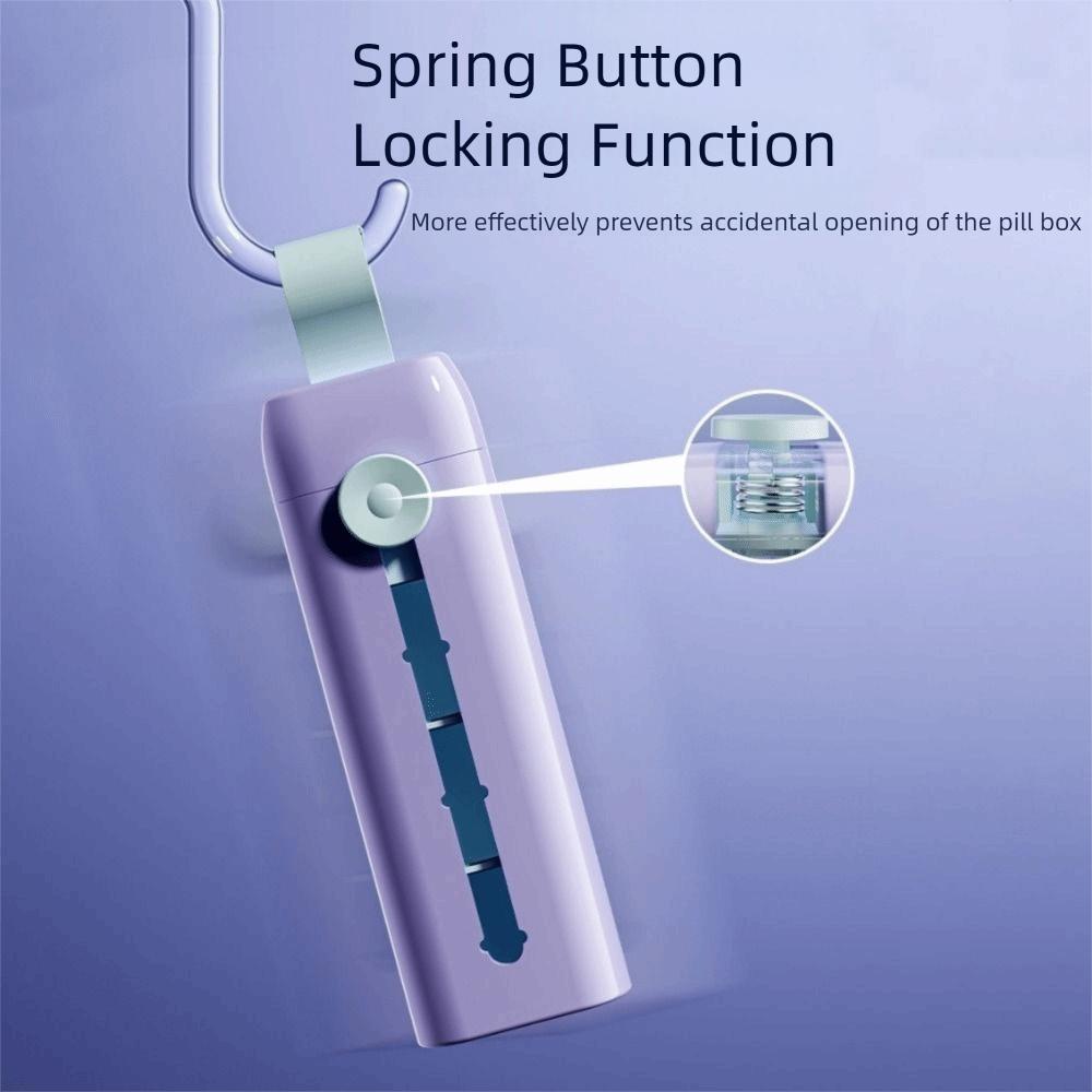 Portable Plastic Divided Pill Box 3 Grids with Lid Pill Dispenser Push Pull Style Pill Storage Box Daily