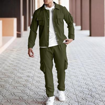 New Men's Workwear Multi-pocket Arm Pockets Long-sleeved Jacket Trousers Suit Casual Motorcycle Suit