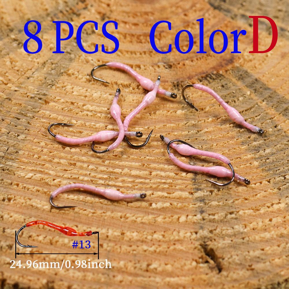 

8 шт./коробка Нимфы для нахлыстовой рыбалки Реалистичные модели червей для форели, лосося, окуня и других