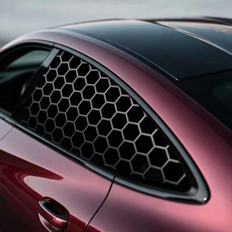 2PCS Hexagonal Car Window Stickers Honeycomb Texture Side Window Decals For Privacy And Unique Decoration