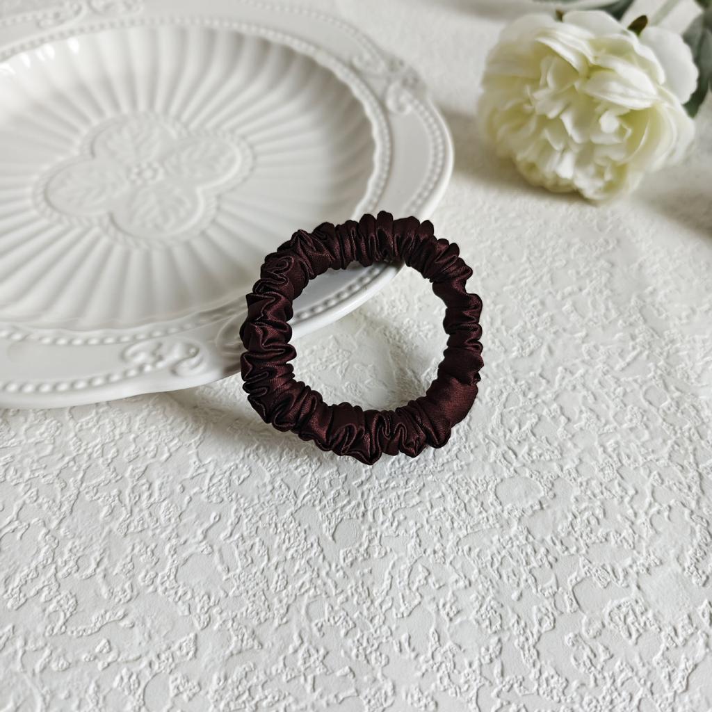 1cm Satin Scrunchies Hair Ties, Soft No-Damage Elastic Hair Bands for Women Kids