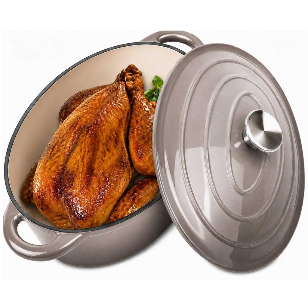 ENAMELED CAST IRON ROASTER 33cm 6.4L GREY 7723