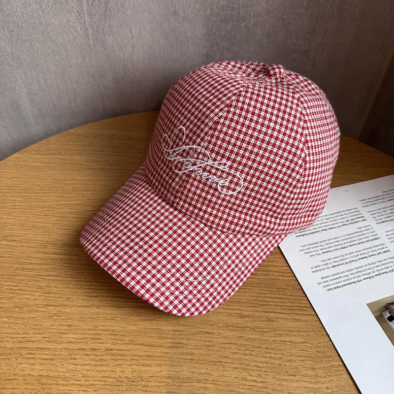 Matching Family Plaid Baseball Cap - Lightweight, Stylish Letter Embroidery, Casual Soft Top Sun Hat for Boys and Girls