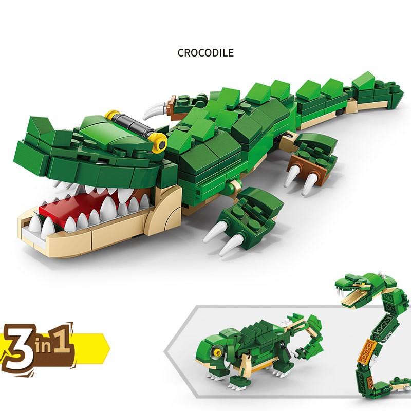 

Строительные блоки из мелких частиц Динозавр Тигровая акула Детская головоломка Игрушка в подарок для детей