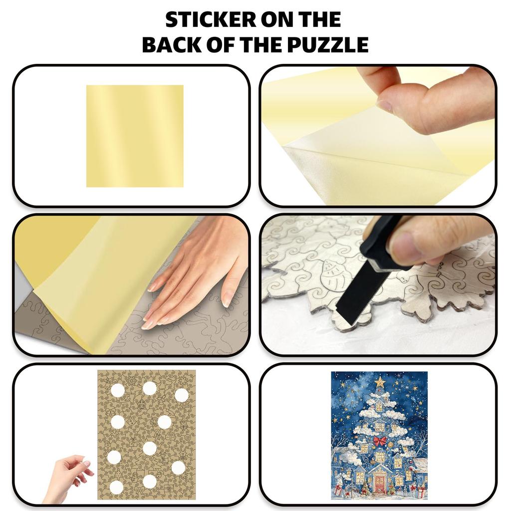 Wooden Irregular Christmas Tree Jigsaw Puzzle and Piggy Bank Gift