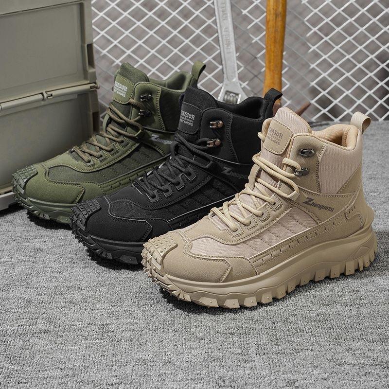 Spring and Autumn Martin Boots Men's Non-slip and Wear-resistant Hiking Thick-soled Large Size 48 Mountaineering Boots Versatile Casual Retro Boots