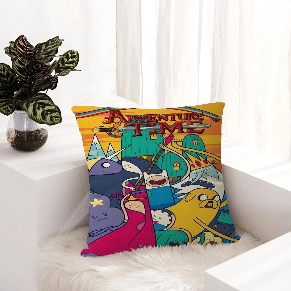 Adventure Time Con Finn Jake Copricuscini Cartone Animato Divano Decorativo Casa Stampa Double-sided Corto Peluche Carino Copricuscino
