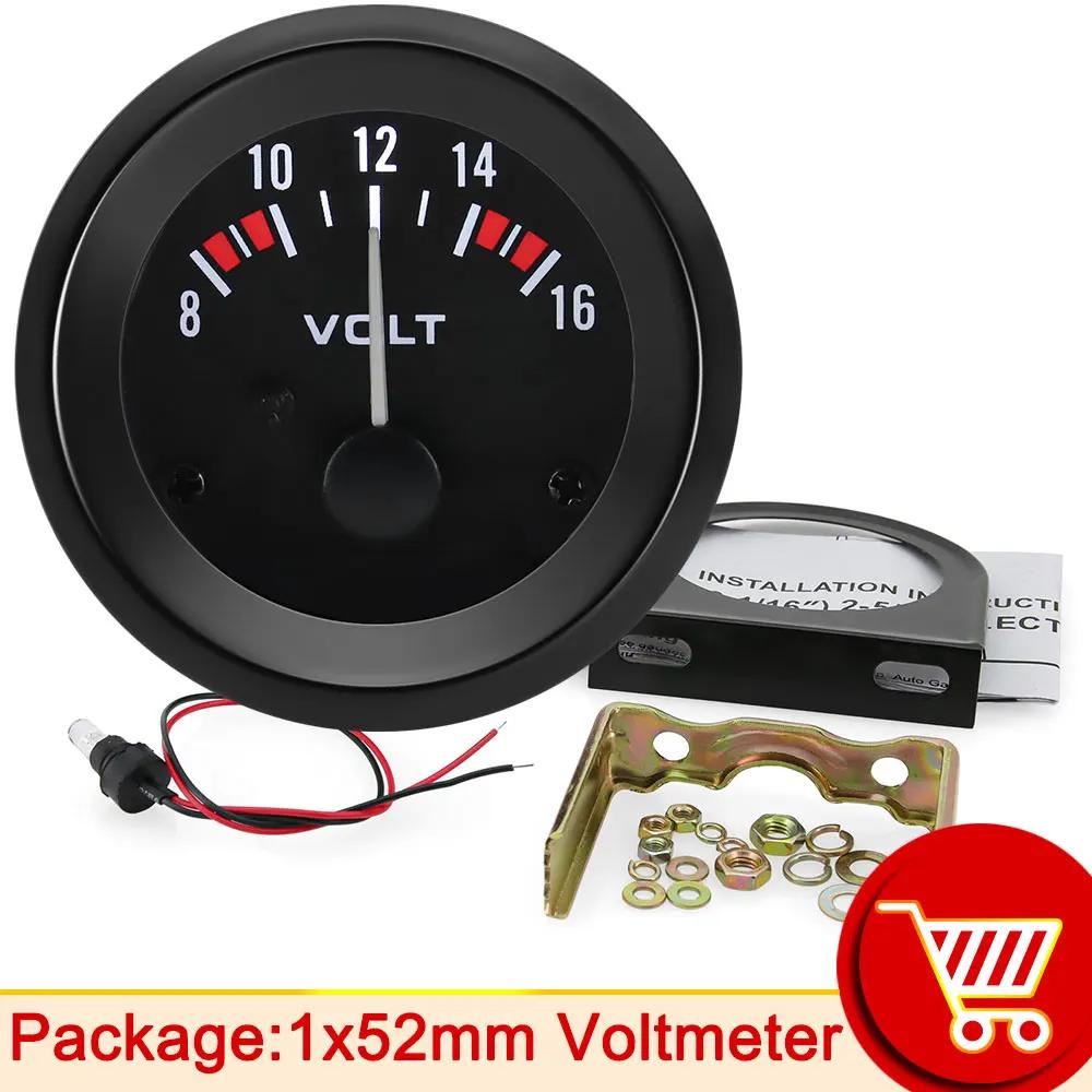 52mm Oil Pressure Gauge 100 PSI 12V with Oil Press Sensor 1/8NP Auto Car Water Temp Oil Temperature Gauge Fuel Level Gauge Volt