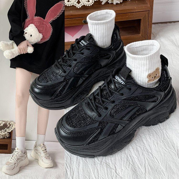 Dad Shoes Children 2025 Autumn New Thick-soled Muffin Shoes Rubber Soft-soled Color Matching Casual Sports Shoes Mixed Batch