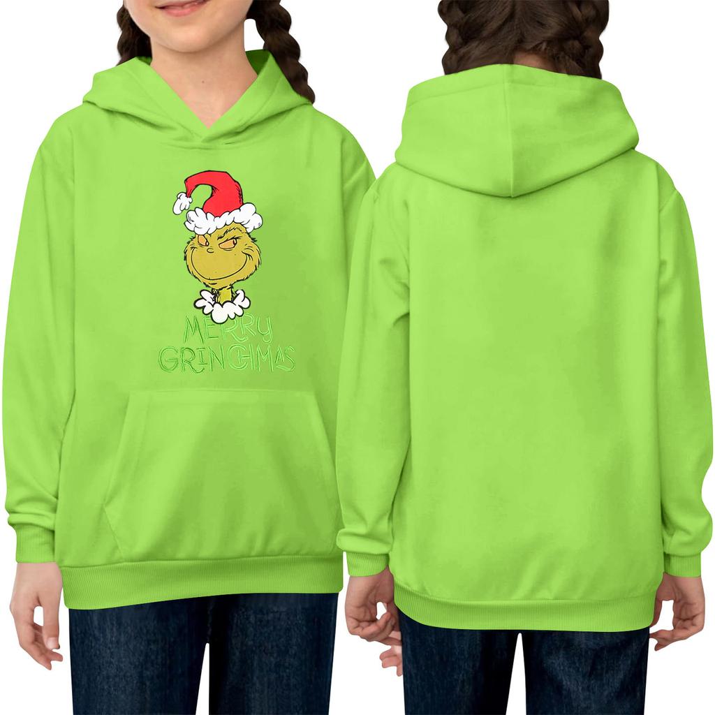 Children's Long-sleeved Loose-fitting Pullover Hoodie With Drawstring And Solid Color