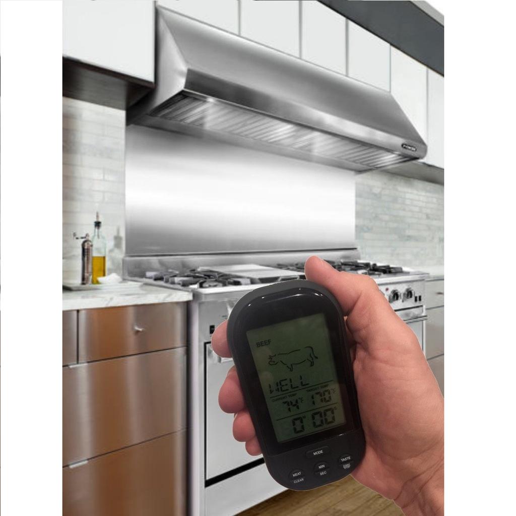 Wireless Digital Thermometer Remote Cooking Thermometer With Timer-included Food Probe For Oven Grill Smoker Bbq