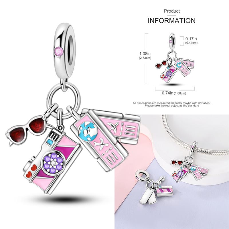 Copper Charms Clock Ocean Sea Turtle Mermaid Heart Shape Beads Fit Original Pan Pendant Bracelet Diy Woman Jewelry