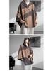 Men's Coffee Brown Hooded Polo T-Shirt, Three-Quarter Sleeve, American Campus Style, Summer Trendy Brand Design