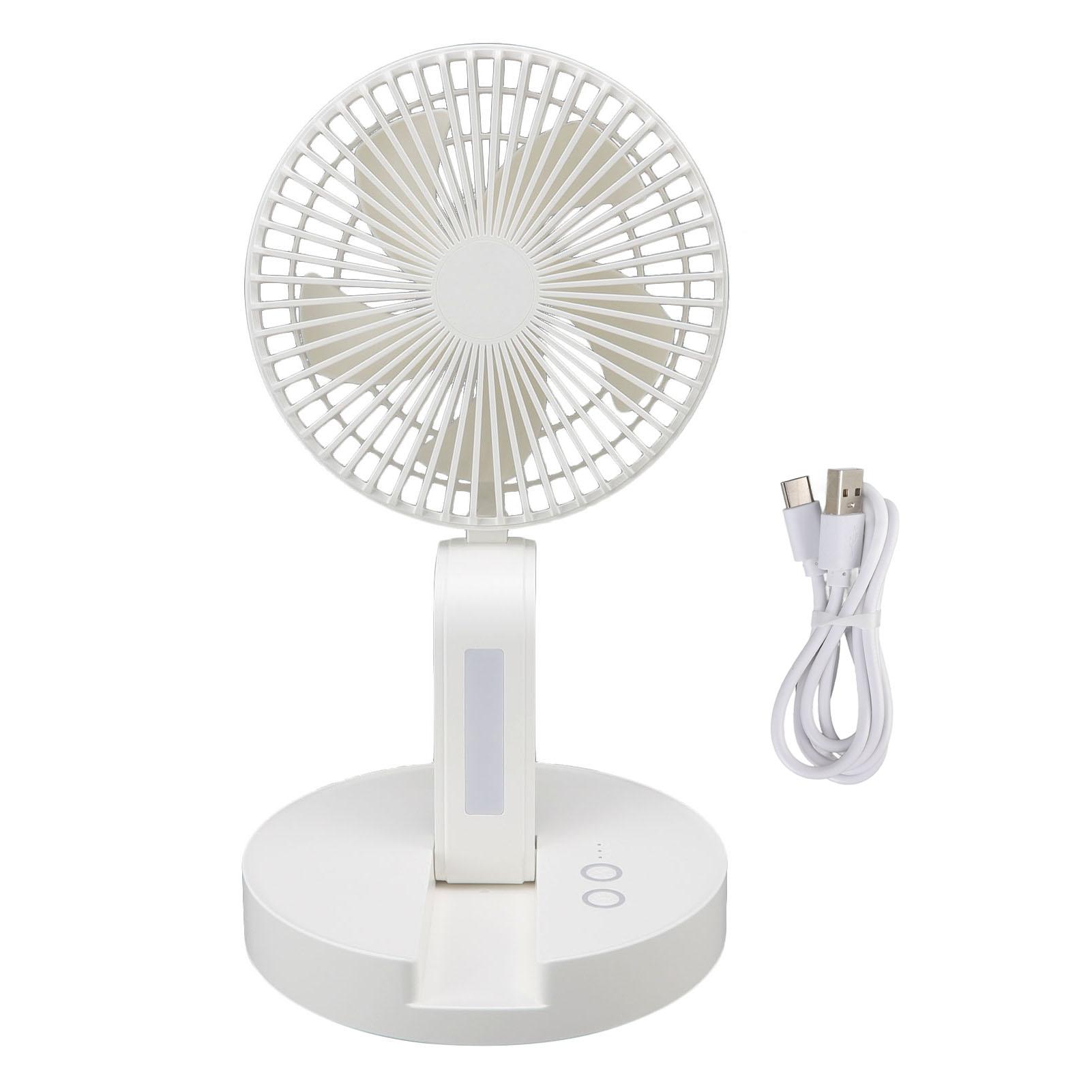Desktop Folding Fan 3 Speeds USB Rechargeable Punch   Electric Desktop Oscillating Fan for