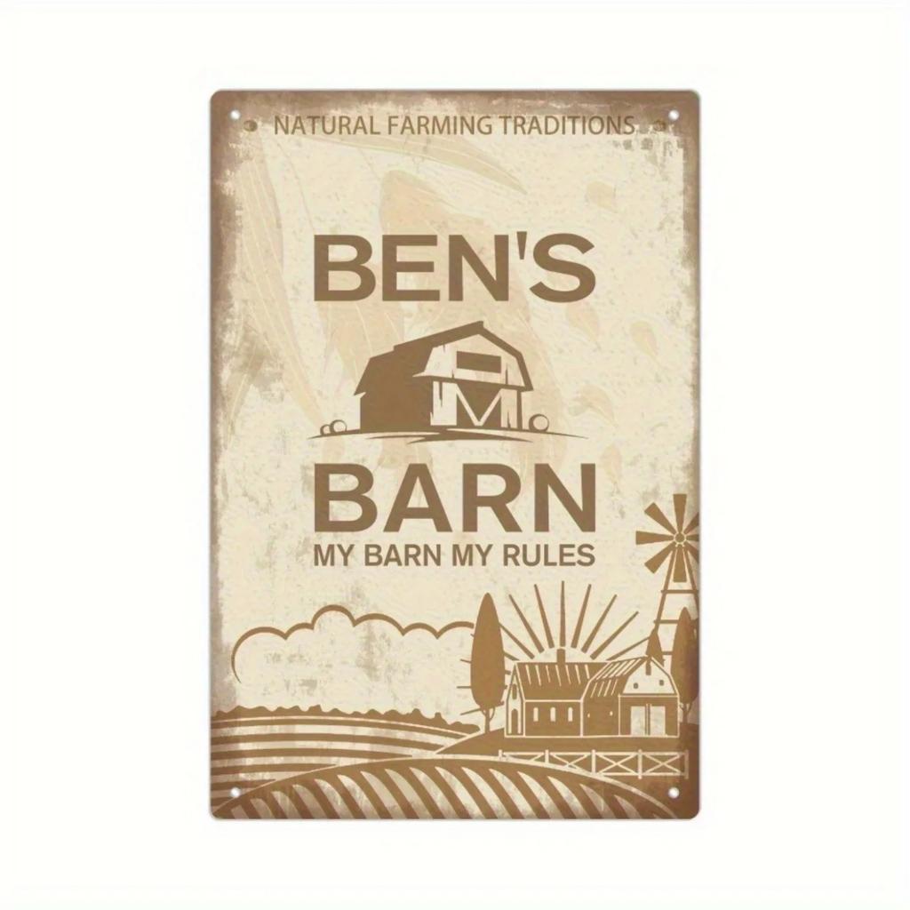 Custom Vintage Metal Sign Plaque Natural Farming Traditions Barn My Rules Home Wall Decor