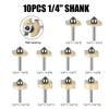 1/4 Shank 6 Shank Professional Grade Double Edge Ball T-Knife Bearing Slotting Knife Inch Woodworking Milling Knife T-Slotted Knife