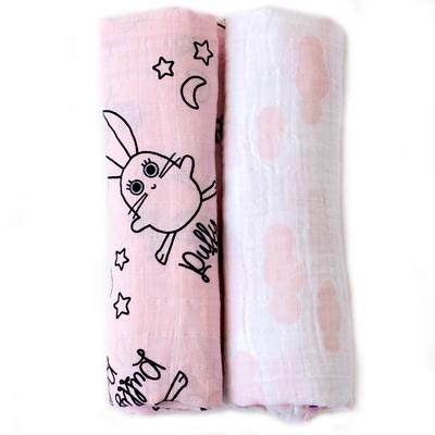 Milk&Moo Set of 2 Chancin Baby Muslin Swaddle Blanket, 100% Cotton, Ultra Soft