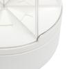 6 Compartment Kitchen Grain Storage Container, White Rotating Dry Food Dispenser for Rice, Beans, Pasta, Cereal, Oats, Flour