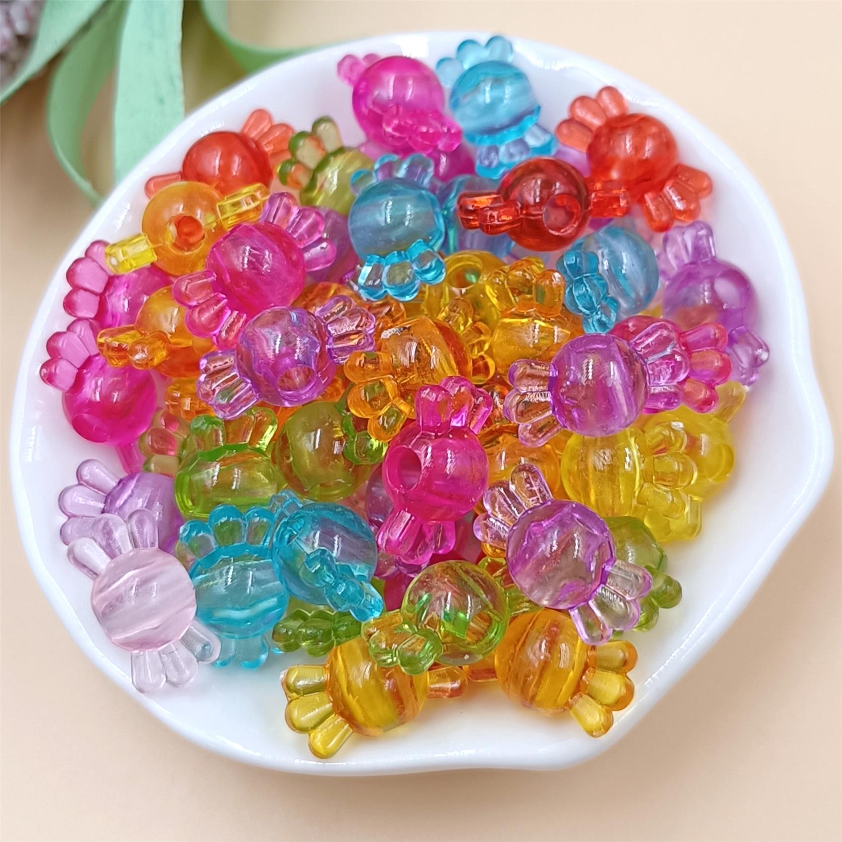 

50 шт. акриловые разноцветные яркие цвета цветок/сердце/ракушка свободные бусины кулон с отверстием для изготовления ювелирных изделий DIY ручная работа из бисера Candy/50pcs