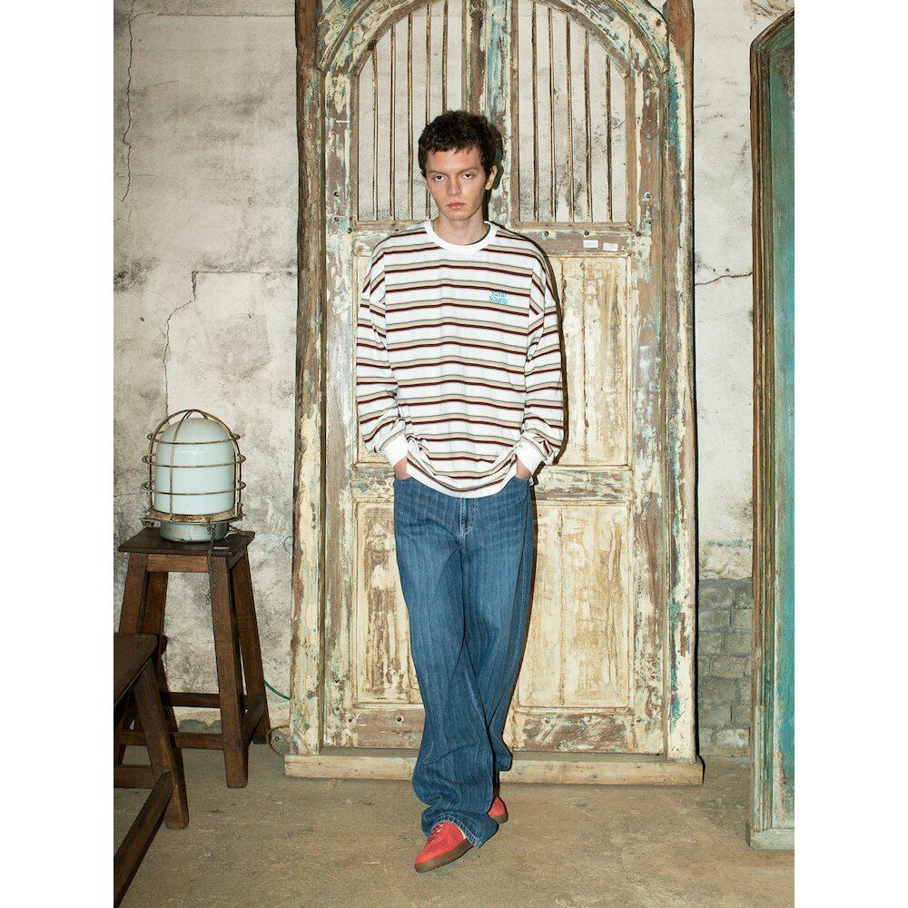 Saendeusaundeu Slub Denim Pants Blue