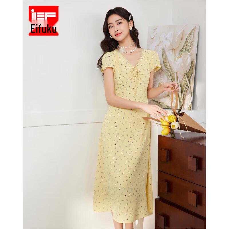 IEF French Holiday Floral V-neck Midi Dress L