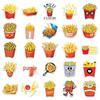 50pcs Fun Cartoon French Fries Stickers for Decoration: Refrigerator, Desktop, Water Cup
