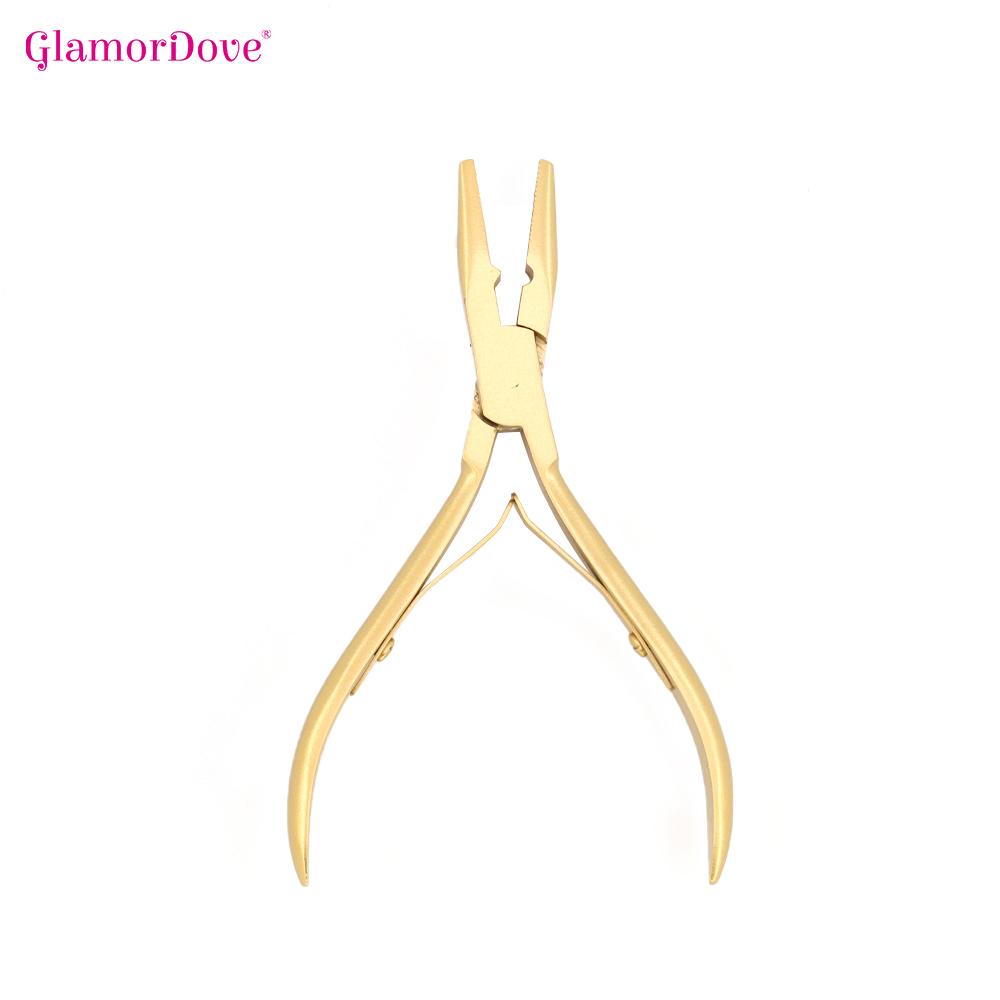 

Профессиональные золотые плоскогубцы для наращивания волос, плоскогубцы для нанесения утка, микрозвенья, бусины, плоскогубцы