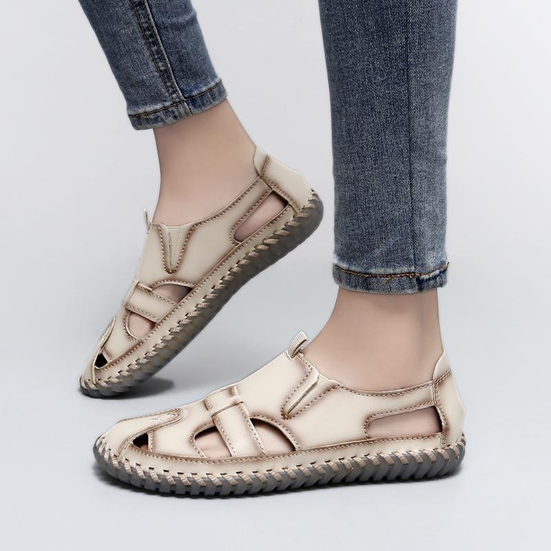 Women's Leather Sandals Casual Shoes Summer Beach Sandals