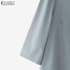 ZANZEA Women Casual V-Neck Solid Color Half Sleeve Blouse
