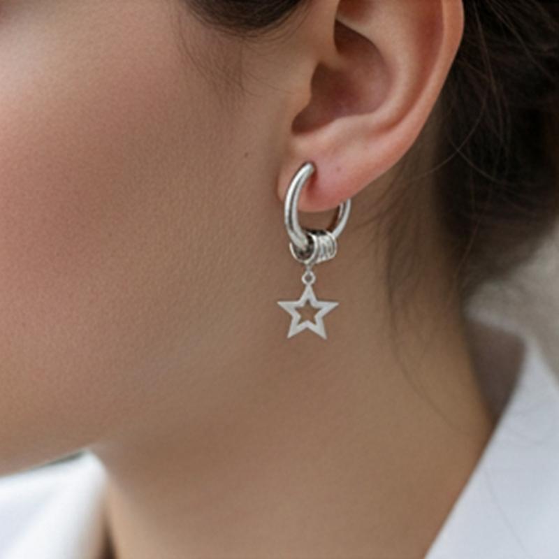 Modische Fünfzackige Sternohrringe Allergieresistenter Stahl Leicht Bequem Für Empfindliche Haut