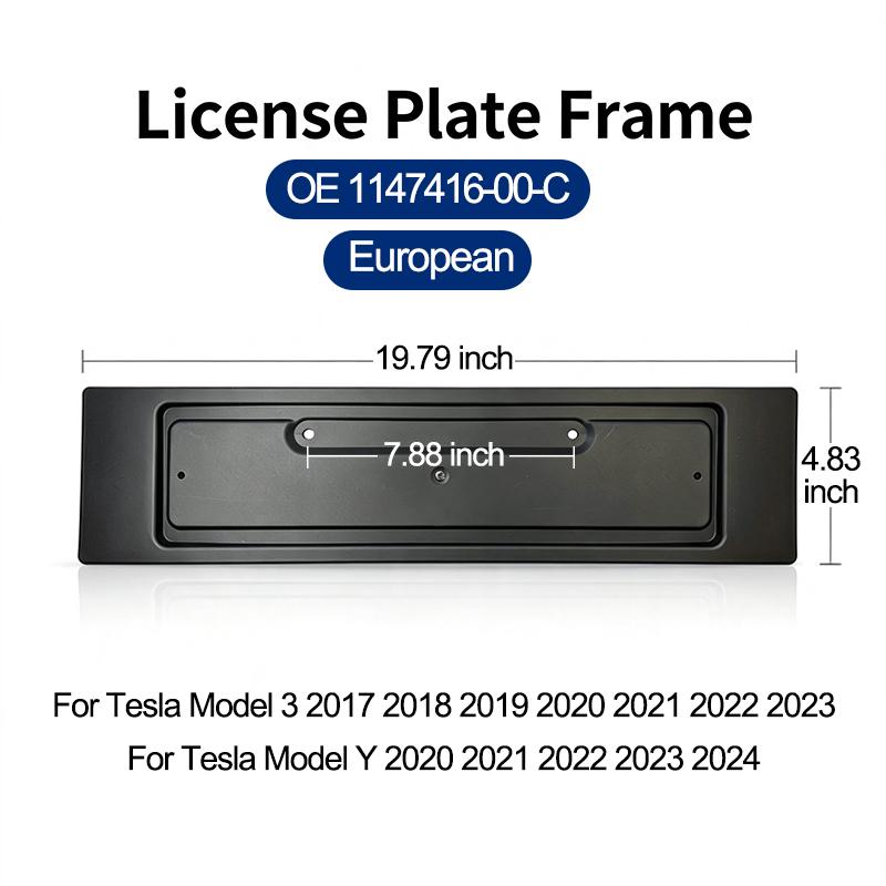 Car Rear License Plate Bracket Panel Holder License Plate Frames Replacement For Tesla Model 3/Y 1147416-00-C European Version