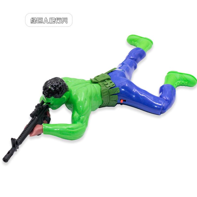 Marvel Peripherie Krabbelspielzeug Spider-Man Captain America Hulk Mit Pistole Krabbelmodell Mit Lichtern Kinder-Krabbelspielzeug