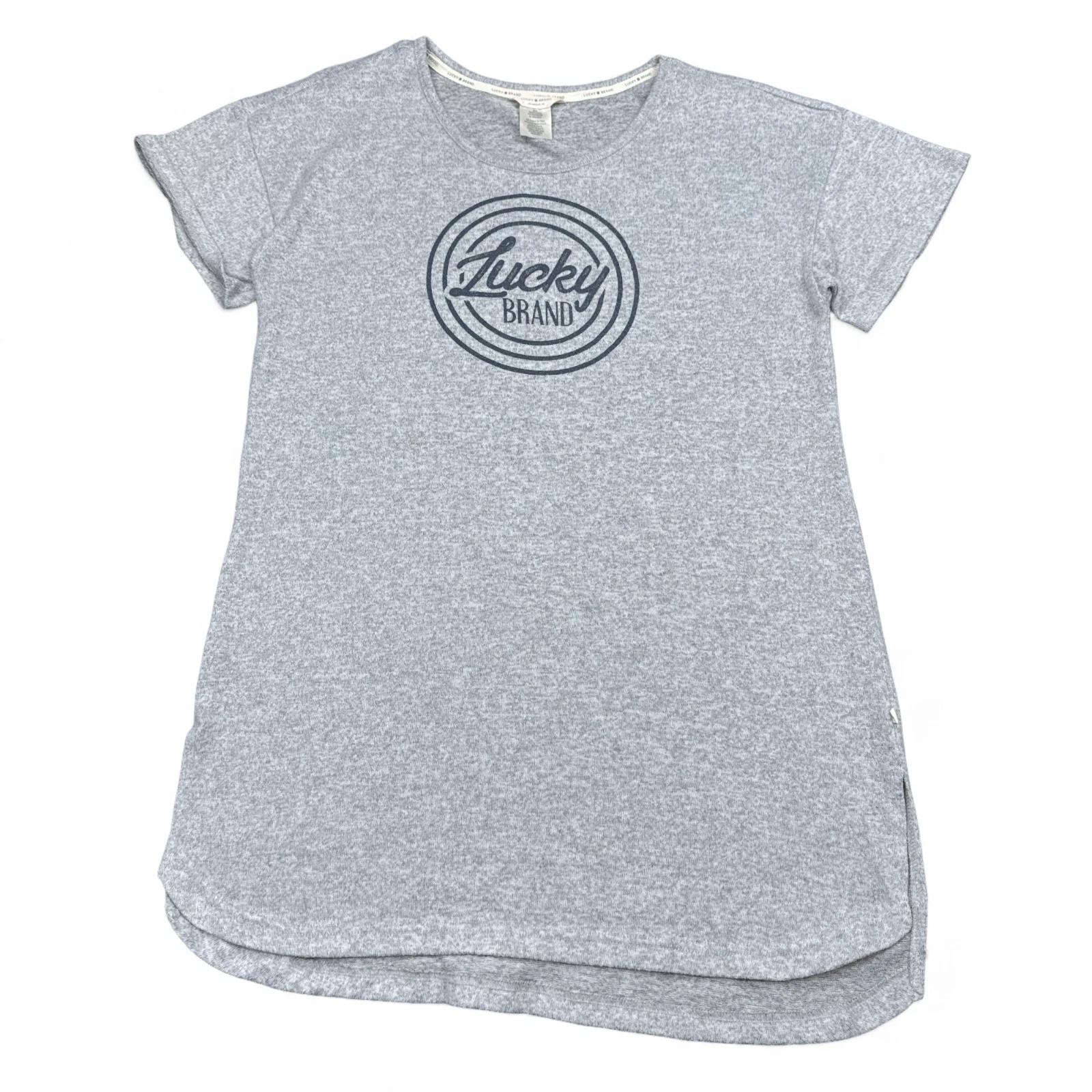 

Lucky Brand Long Line Top Womens Size Medium Gray Short Sleeve Knit T Shirt 2XL