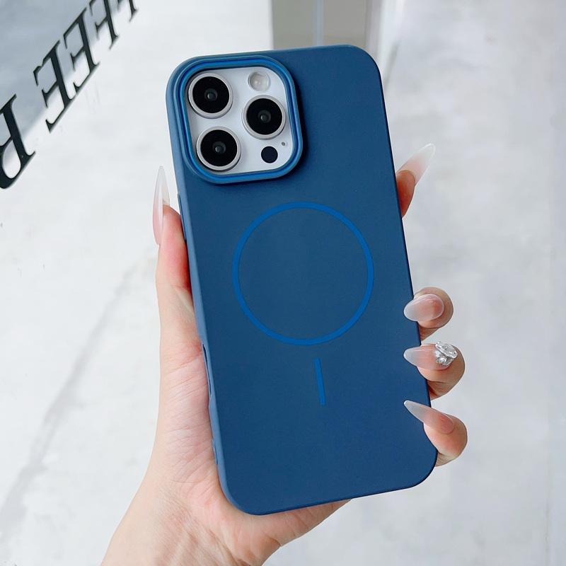 

Матовый мягкий противоударный чехол для телефона TPU для iPhone 16 Pro Max 15 Pro 14 Plus 13 12 11, цветной, с беспроводной зарядкой, магнитный, тонкий, противоударный чехол-бампер iPhone 11 синий