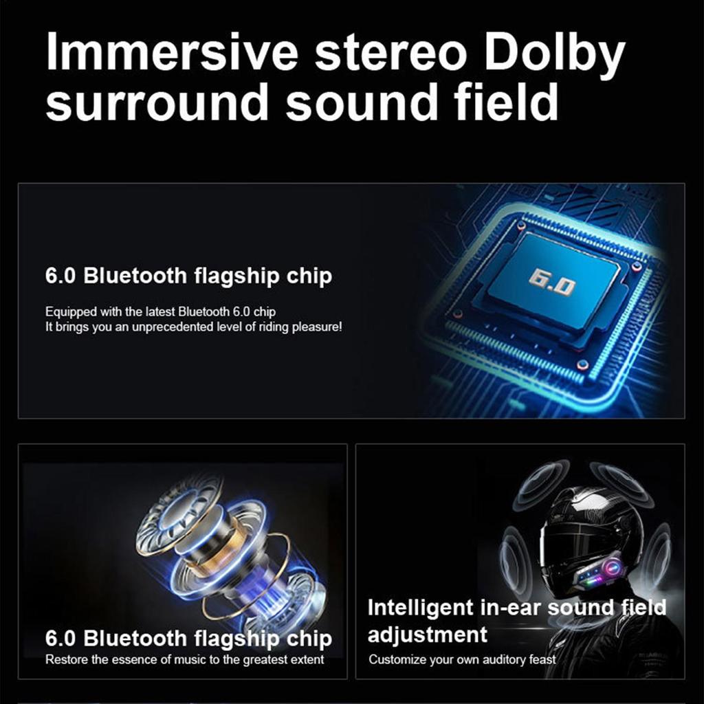 Motorcycle Helmet Headphones Double-speaker Wireless Headset Cycling Noise Reduction Headphones For Daily Commuting Travel