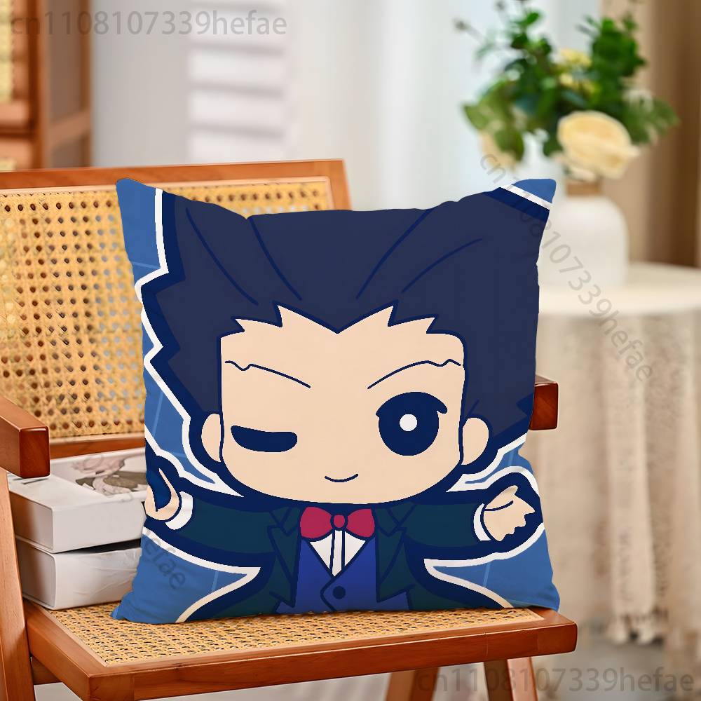 Game AAce AAttorney Pillow Case Plush Pillow Cases Home Decoration Pillow Cover for Sofa Bed Chair Living Room