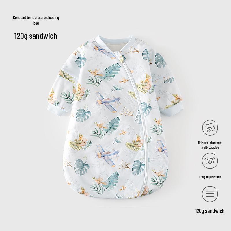 

Дитячий термоспальний мішок: Квілтовані, U-подібні, захист від перекидання, на блискавці, піжами для новонароджених на весну/осінь M (1-2 years)