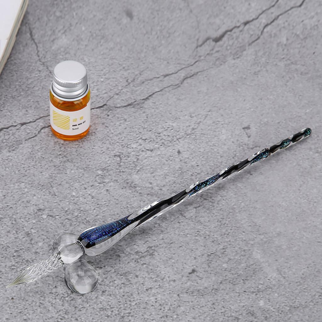 Glas-Dip-Stift Signatur-Tinte Stift Füllfederhalter Set mit Tintenhalter Bunt