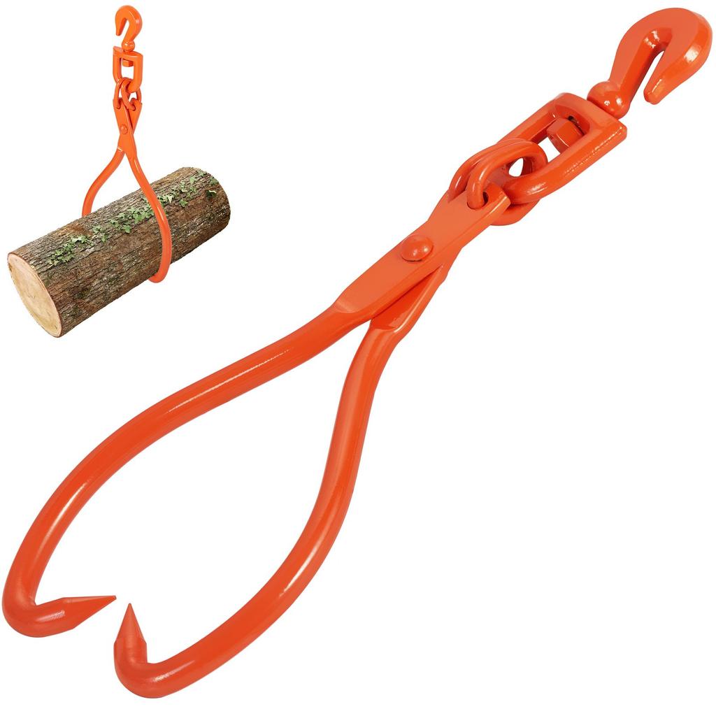 VEVOR Log Skidding Tongs, 18 Inch 2 Claw Log Lifting Tongs, Heavy Duty Rotating Steel Lumber Skidding Tongs, 772 Lbs/350 Kg Loading Capacity