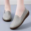 Real soft leather hollow women's shoes beef tendon sole single shoes women's breathable lazy hole shoes pregnant women pedal shoes
