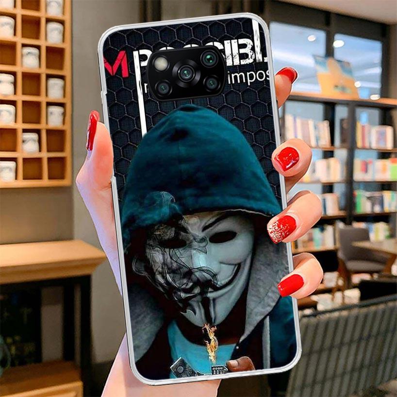 Anonymous V Mask Cover Phone Case For Xiaomi Poco F7 Ultra X7 X6 X5 Pro M7 Redmi 15C 15 13C 13 12C 12 10C 10 9A 9C 9T 9 Shell Po