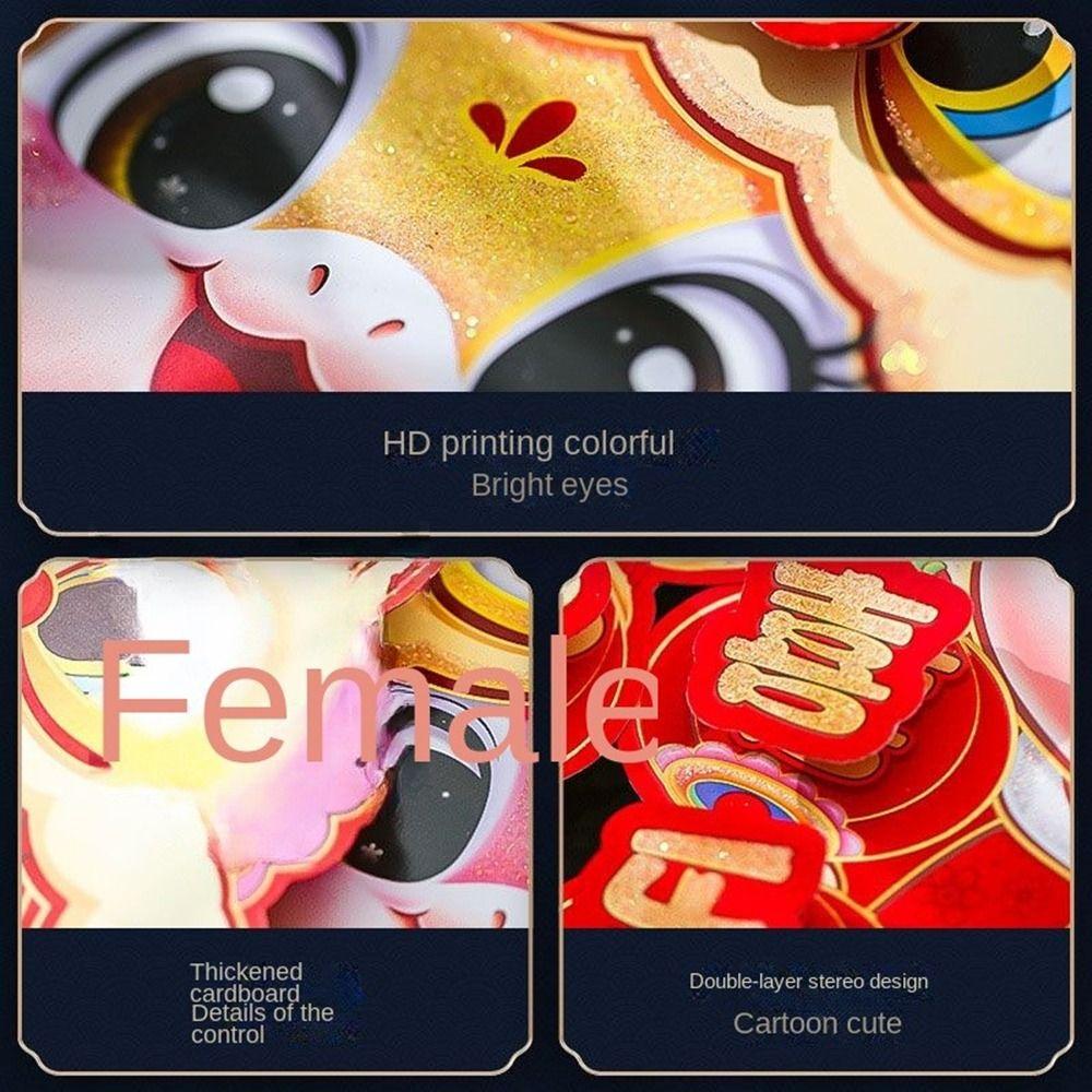 Cute Chinese New Year Couplets Paper Spring Festival Door Sticker  Living Room