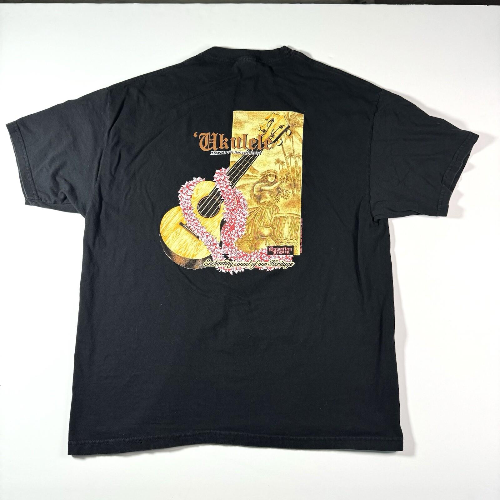 Vintage 2000 Hanes Hawaiian Legacy Ukulele Graphic T-shirt Size XL XL