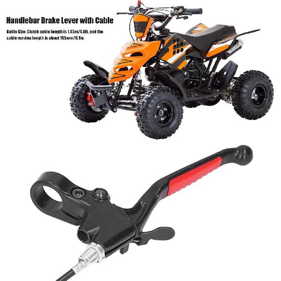 22mm Handlebar Brake Lever Brake Accessories with 1.45m Cable Left for 2 Stroke Mini Quad ATV