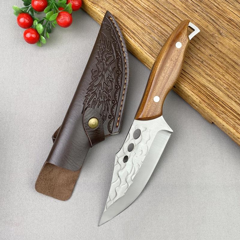 Handmade Forged Boning Knife Stainless Steel Kitchen Knife Meat Butcher Cleaver Slaughter Chef Cooking Knife With Cover