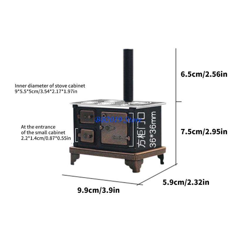 Q0KB Realistic Kitchen Stove Furnishings Set Furniture Play Doll House Decoration