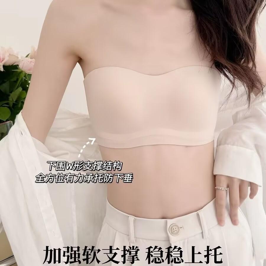 Strapless Underwear Women Gather Small Breasts, Non-slip Chest Wrapping, Anti-light and Seamless Tube Top, Invisible Back Bra Cover