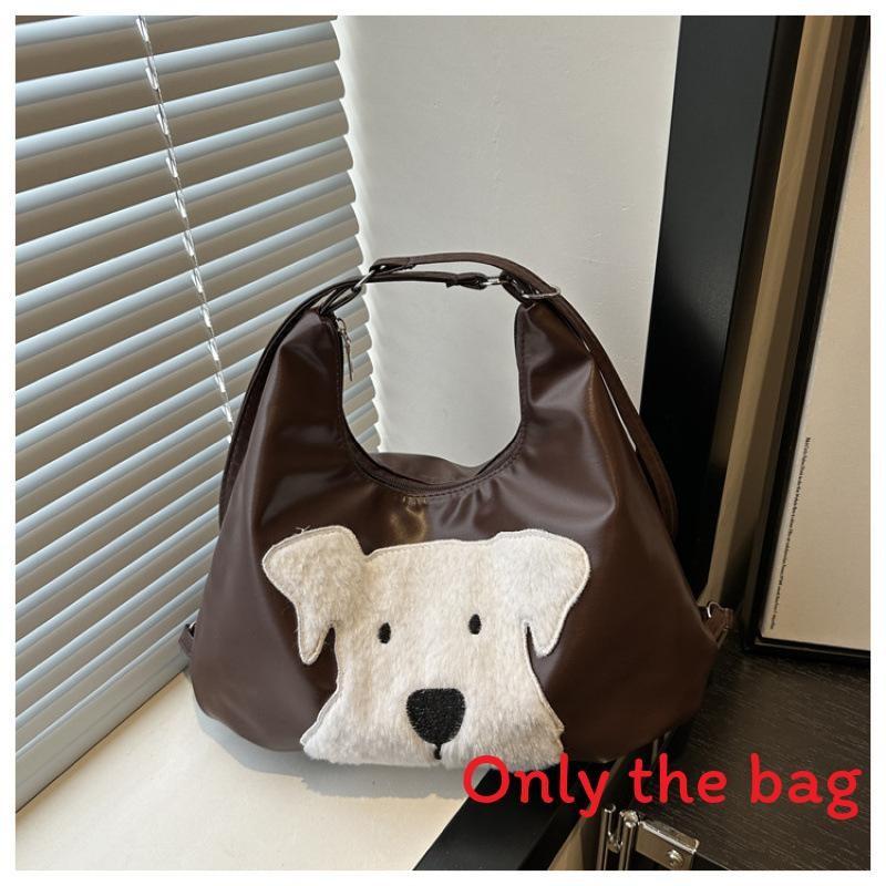 

Cartoon Dog Vintage Pattern Underarm Bag Tote Bag Large Capacity Daily For коричневый