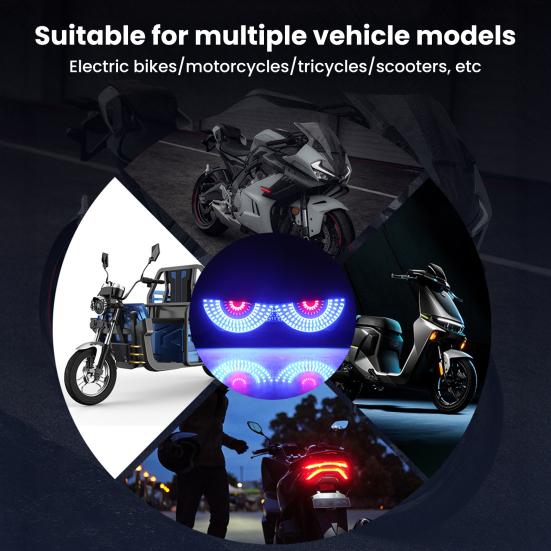 Motorcycle License Plate Screw Light with Demon Eye Shape Rear Taillights