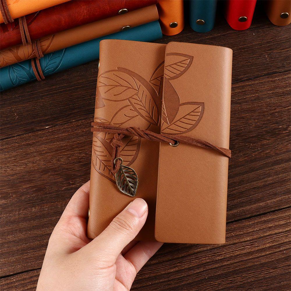 Literature Diary Journal Loose leaf Sketchbook Notepad Spiral Note Book Vintage Notebook PU Leather Paper Replaceable
